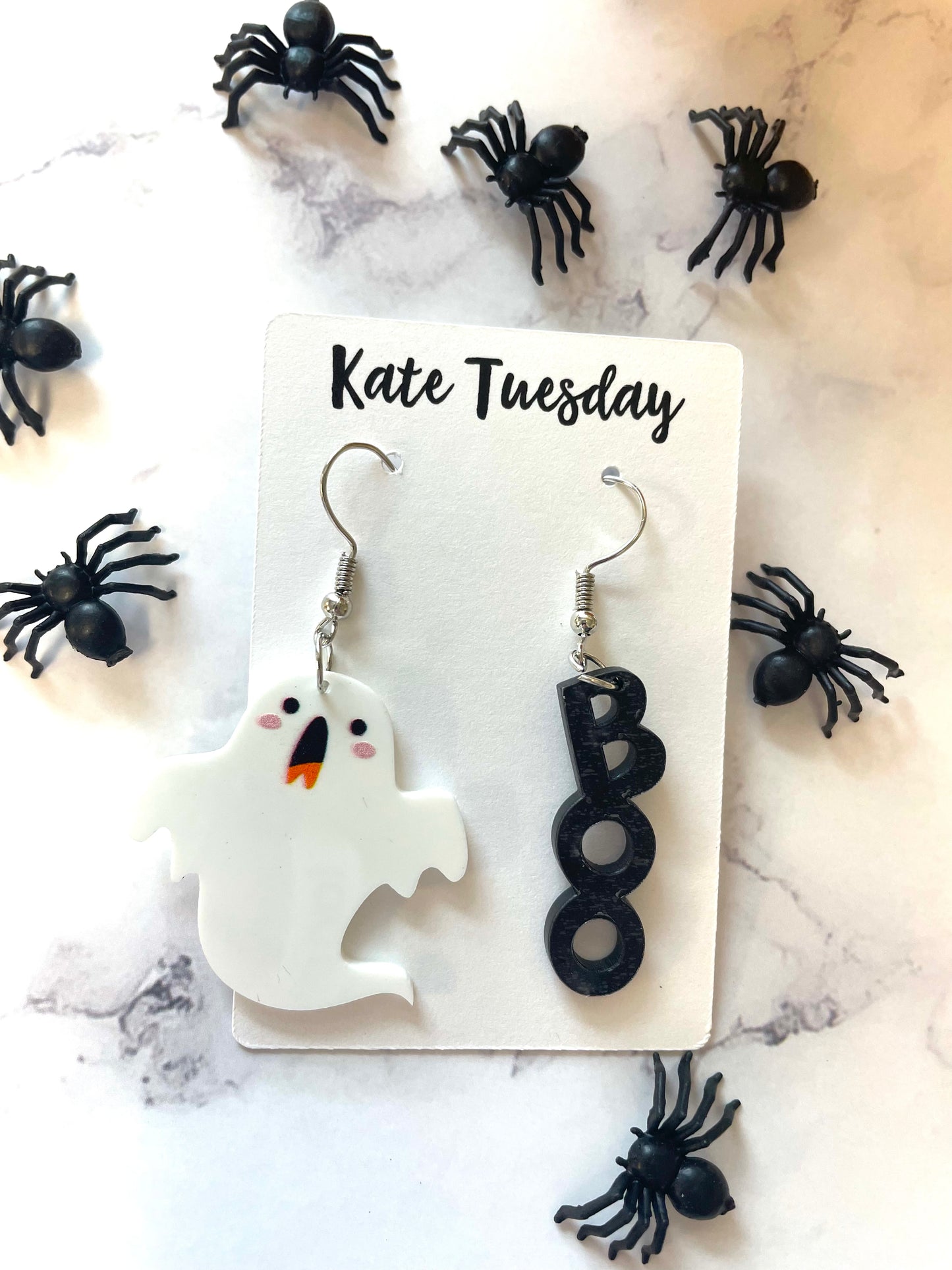 Ghost Boo Acrylic Halloween Earrings
