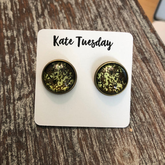 Little Green Camo Earrings Camouflage