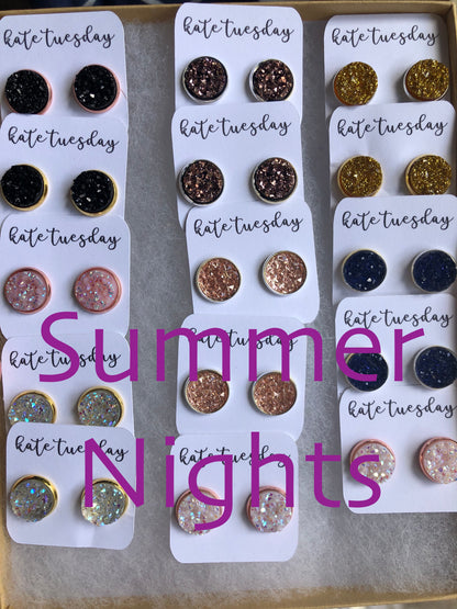 Summer Nights Druzy Earring Box Neutral Colors