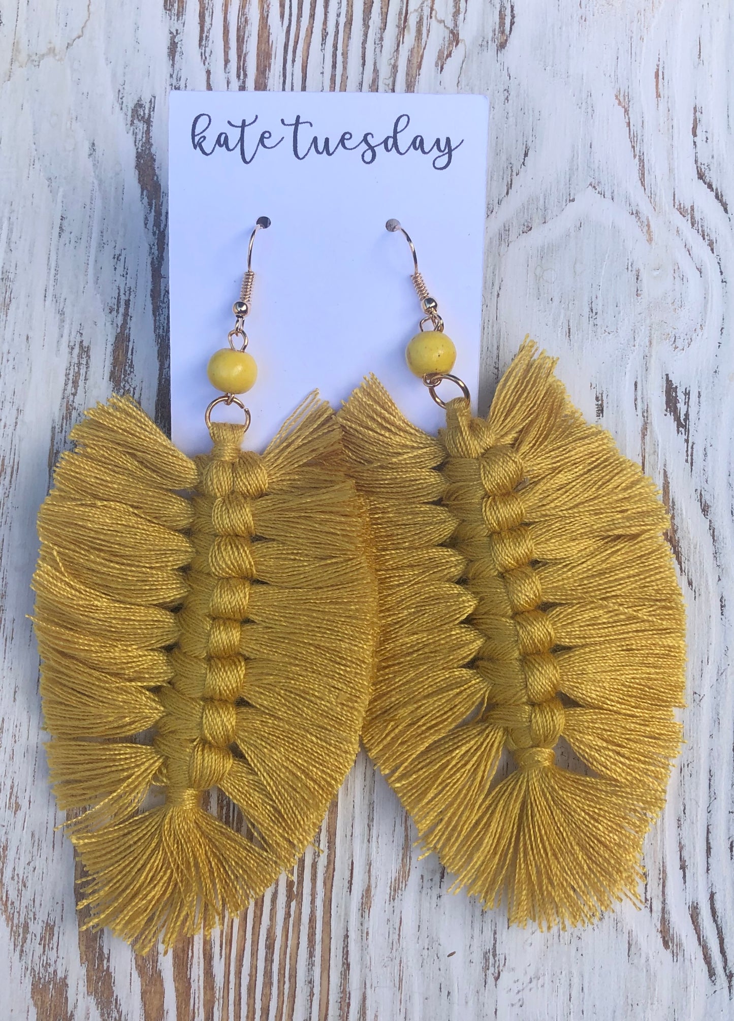 Fall Fringe Golden Yellow Hang Earrings