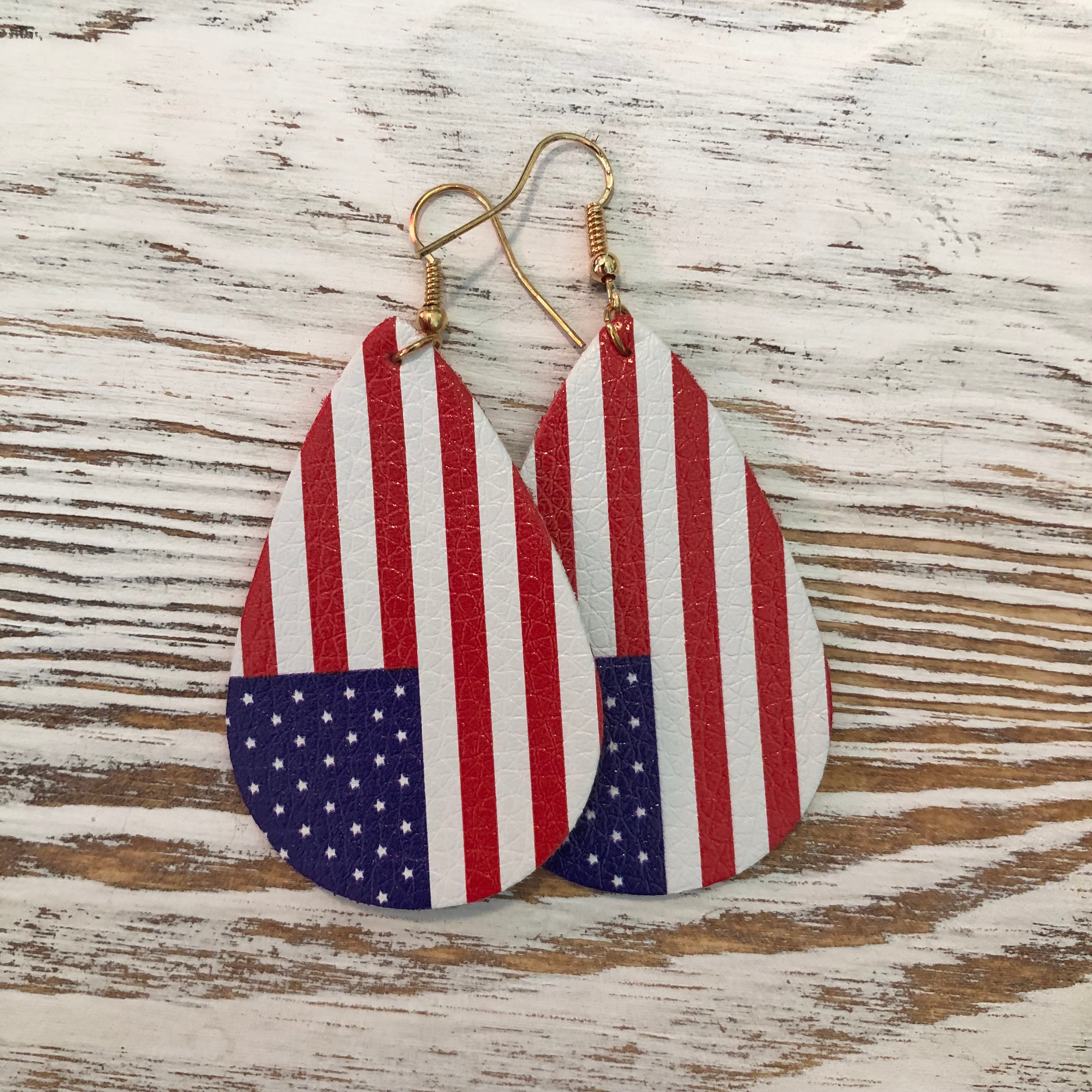 American Flag Earrings, Stud Earrings, Patriotic Earrings