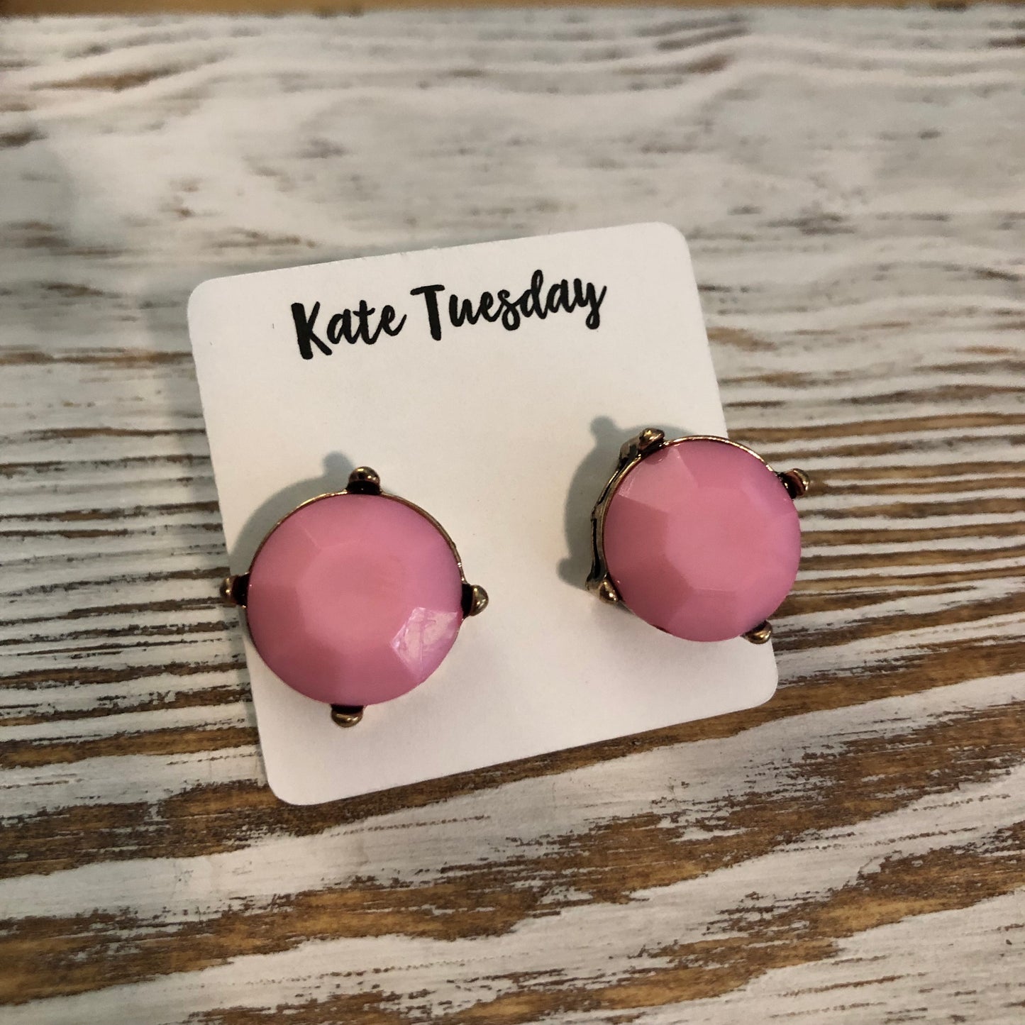 Light Pink Statement Stud Earrings