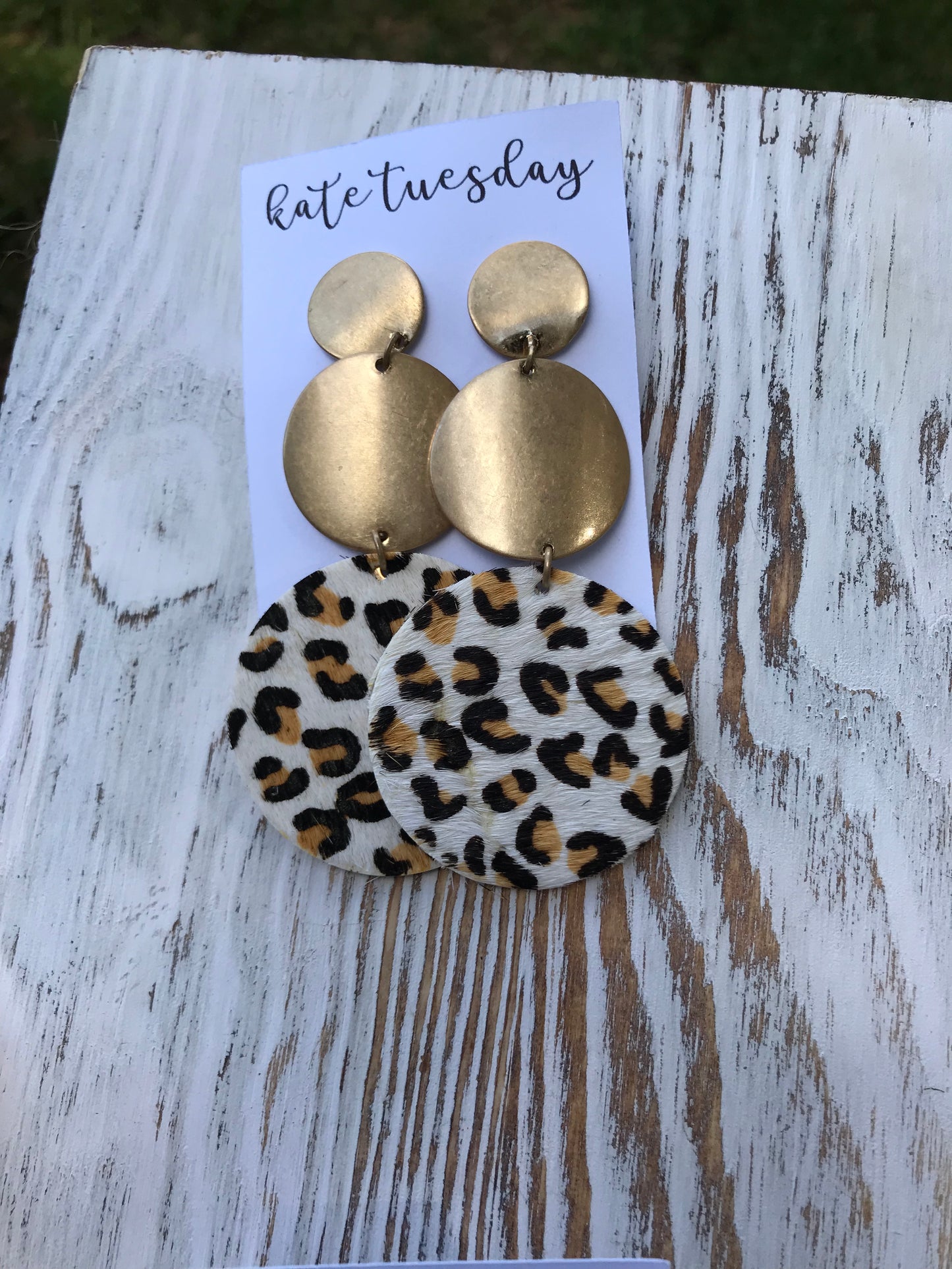 Three Layer Leopard Metal Earrings