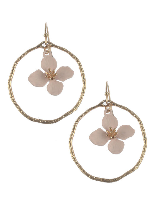 Hoop Flower Light Drop Earrings