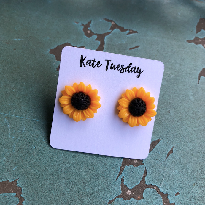 Sunny Sunflower Stud Earrings