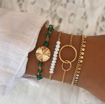 Green Gold Bracelet 4 Piece Set