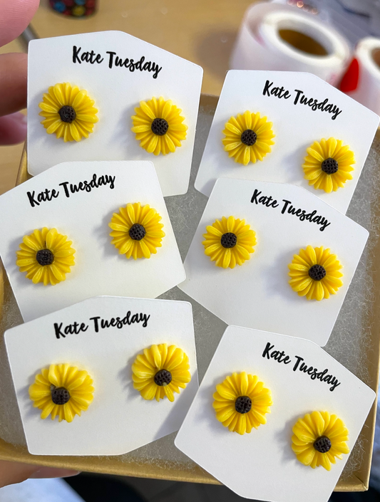 Little Yellow Sunflower Stud Earrings