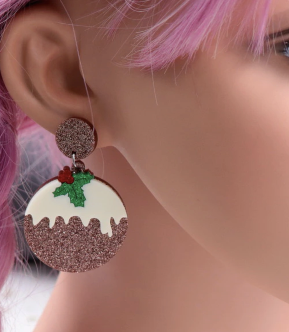 Holly Jolly Glitter Christmas Earrings