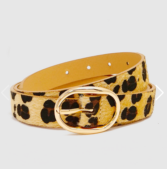 Leopard Simple Leatherette Belt