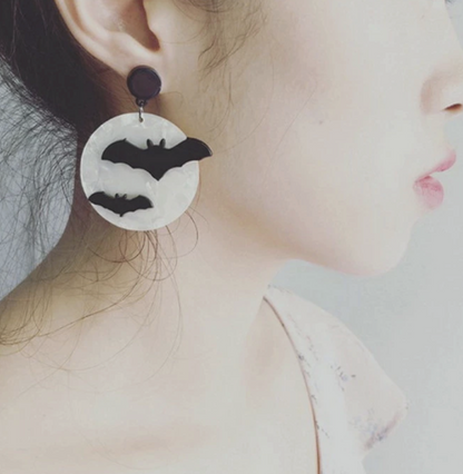 Midnight Halloween Bat Earrings