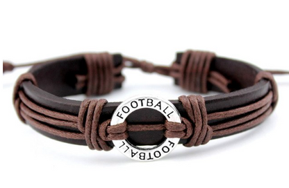 Football Leather Bracelets