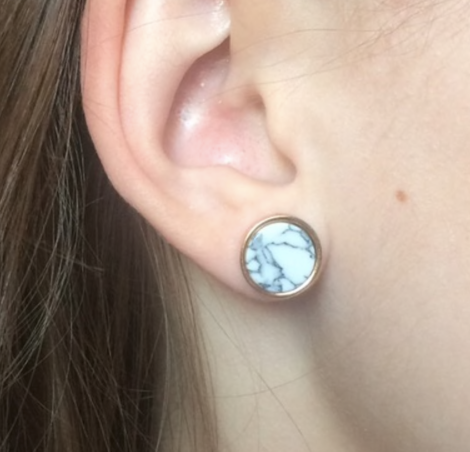 Marble Simple Round Stud Earrings