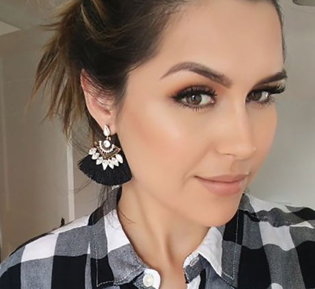 Black + White Gem Fringe Tassel Hang Earrings