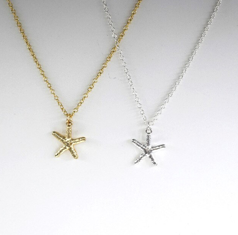 Starfish Necklaces In Silver + Gold