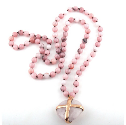 Pink Gold Rock Statement Piece Necklaces
