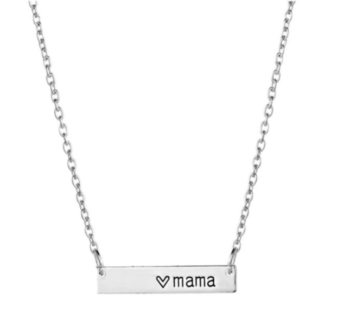 Sterling Silver Mama Necklace Personalized with Kids Initials, Dainty Mom  Necklace, Mother's Day Gift