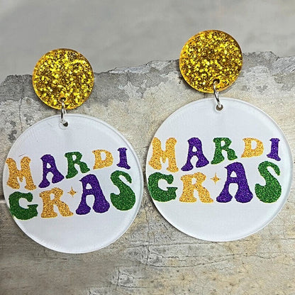 Mardi Gras + St. Patrick's Hanging Earrings
