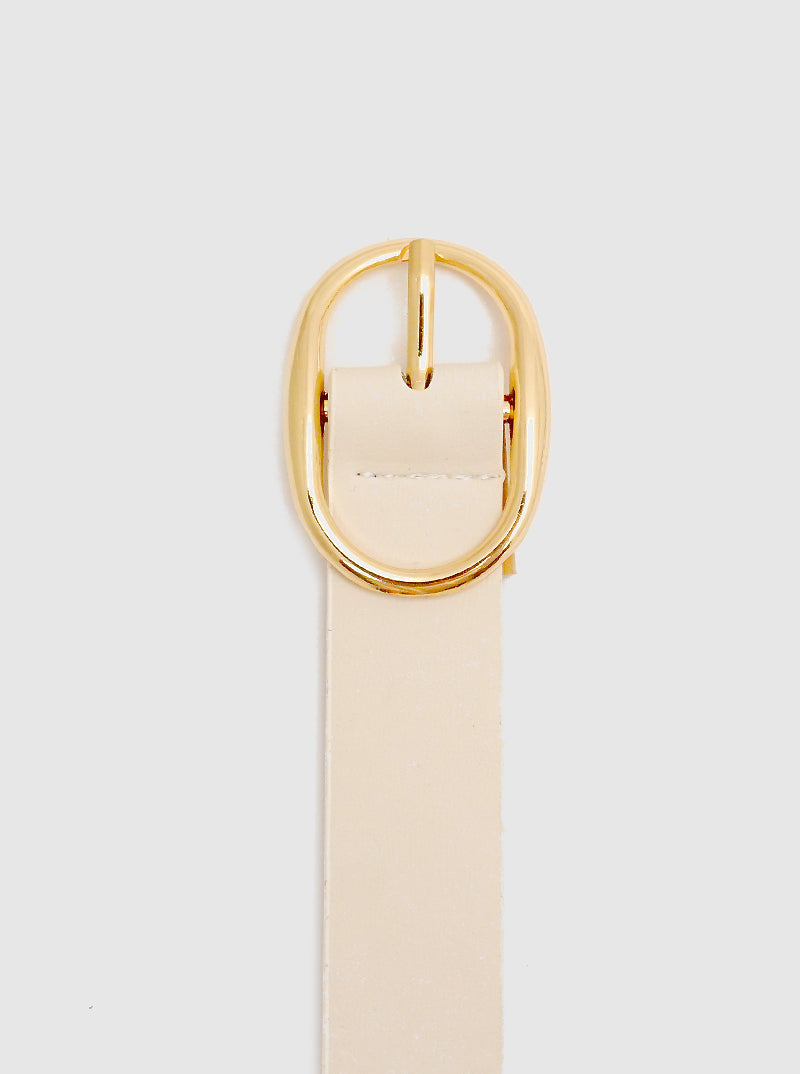 Ivory Simple Leatherette Belt