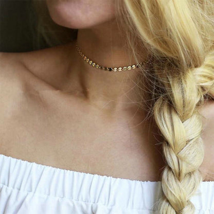 Simple Silver or Gold Coin Choker