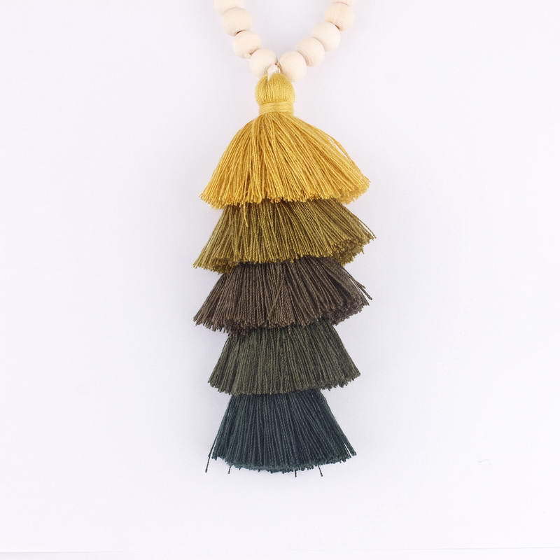 Beaded Tassel Spring Long Necklaces