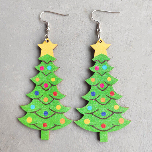 Decorated Tree Holiday Earrings