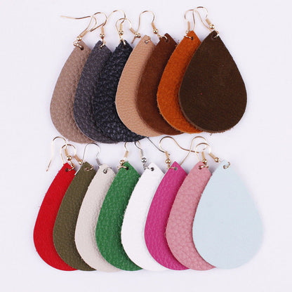 Leather Earring Solid Color Grab Bag
