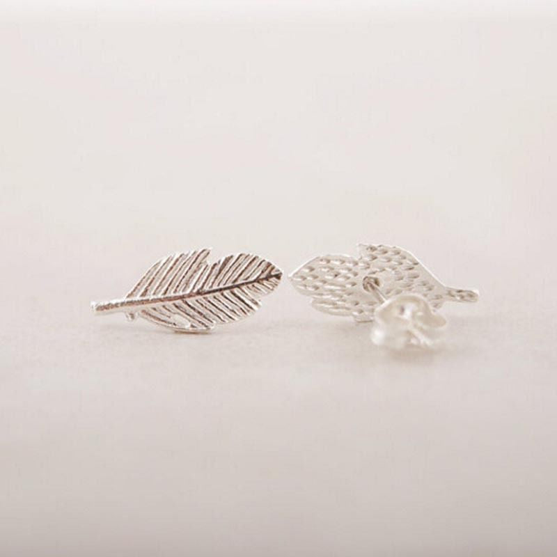 Small Feather Stud Earrings