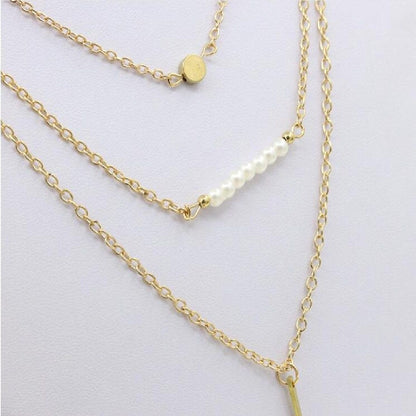 Aimee Pearl + Gold Layered Necklace