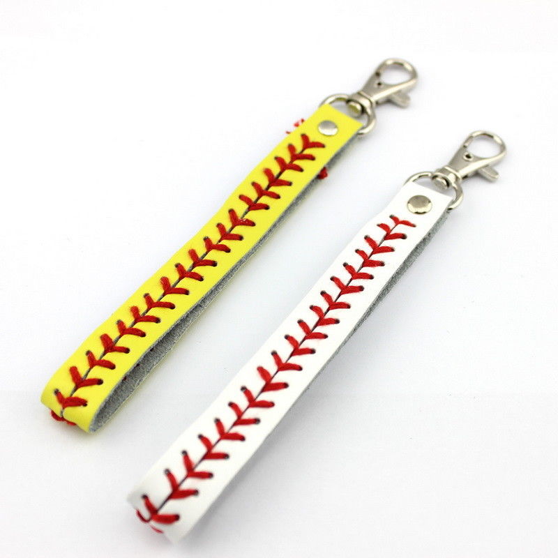 Softball and Baseball Key Chains Faux Leather