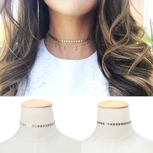 Simple Silver or Gold Coin Choker